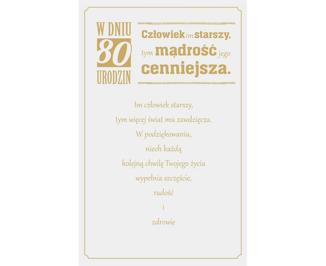 80th Birthday Card, Wine glasses, 13x20,5 cm